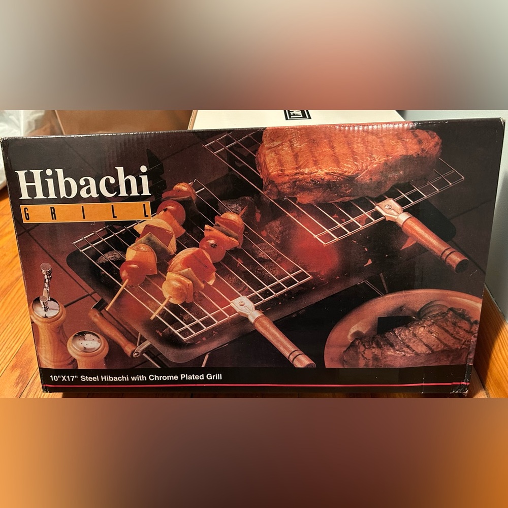 1990s Vintage Hibachi Charcoal Grill (never used)